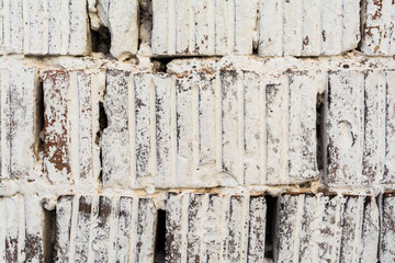 texture painted old brick wall, damaged uneven brickwork, abstract background