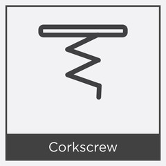 Corkscrew icon isolated on white background
