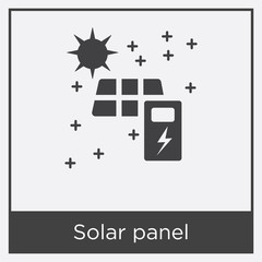 Solar panel icon isolated on white background