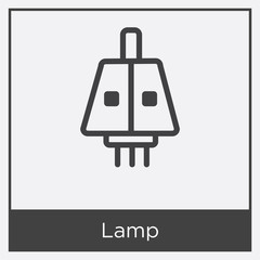 Lamp icon isolated on white background