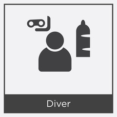 Diver icon isolated on white background