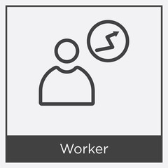 Worker icon isolated on white background
