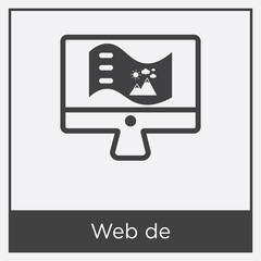 Web de icon isolated on white background