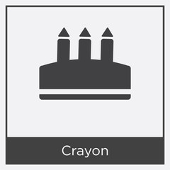 Crayon icon isolated on white background