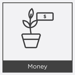 Money icon isolated on white background