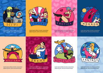 Cinema Genres Cards Set