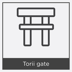 Torii gate icon isolated on white background