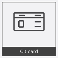 Cit card icon isolated on white background