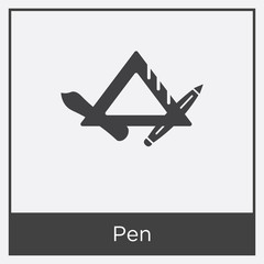 Pen icon isolated on white background
