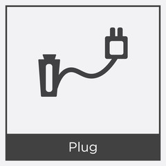 Plug icon isolated on white background