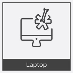 Laptop icon isolated on white background