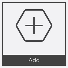 Obraz premium Add icon isolated on white background