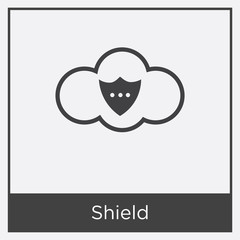 Shield icon isolated on white background