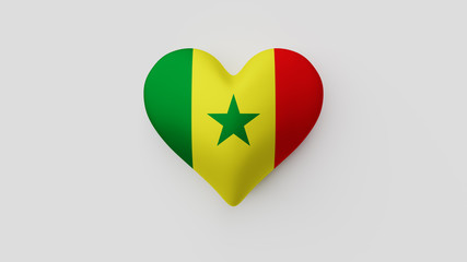 Corazón bandera Senegal. 3D