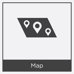 Map icon isolated on white background
