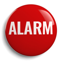 Alarm Red Button Isolated on White