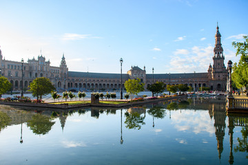 beautiful square of plaza de españa in seville, Spain