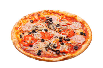 Classic Italian pizza with ham