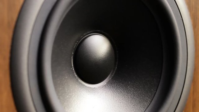 Close up of speaker in work. No sound.