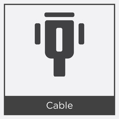 Cable icon isolated on white background