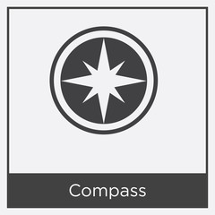 Compass icon isolated on white background