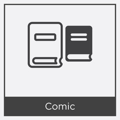 Comic icon isolated on white background