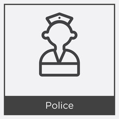 Police icon isolated on white background