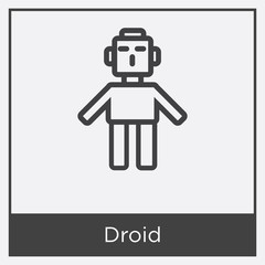 Droid icon isolated on white background