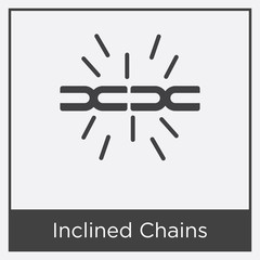 Inclined Chains icon isolated on white background