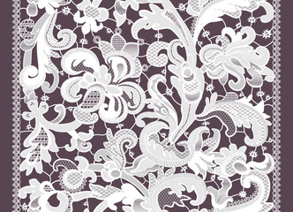 seamless lace pattern with flowers