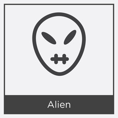 Alien icon isolated on white background