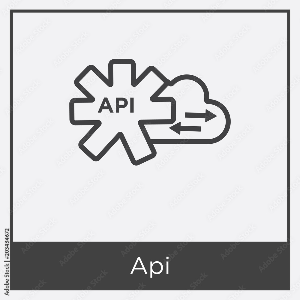 Poster api icon isolated on white background
