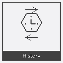 History icon isolated on white background