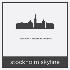 stockholm skyline icon isolated on white background