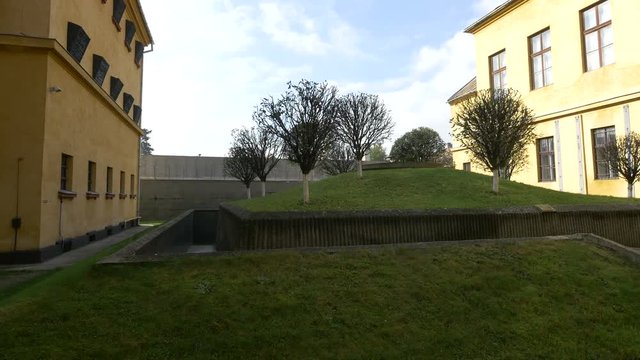 Courtyard seen at Sighet Memorial Museum