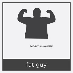 fat guy icon isolated on white background