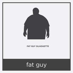 fat guy icon isolated on white background
