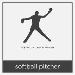softball pitcher icon isolated on white background