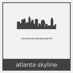 atlanta skyline icon isolated on white background