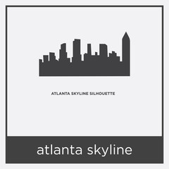 Naklejka premium atlanta skyline icon isolated on white background