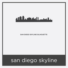 Fototapeta premium san diego skyline icon isolated on white background