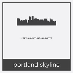 Fototapeta premium portland skyline icon isolated on white background