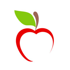 red apple fruit icon on white, stock vector illustration