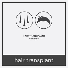 hair transplant icon isolated on white background