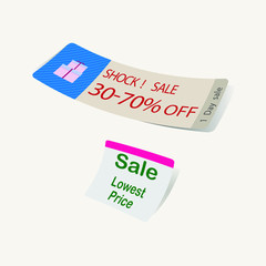 Tag Sale low price promotion for supermarket vector