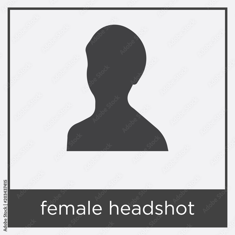 Wall mural female headshot icon isolated on white background - Wall murals