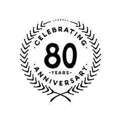 80 years design template. 80th vector and illustration.
