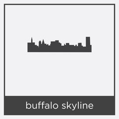 Naklejka premium buffalo skyline icon isolated on white background