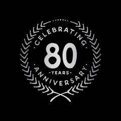 80 years design template. 80th vector and illustration.
