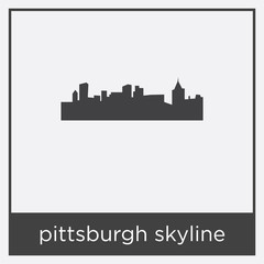 Obraz premium pittsburgh skyline icon isolated on white background